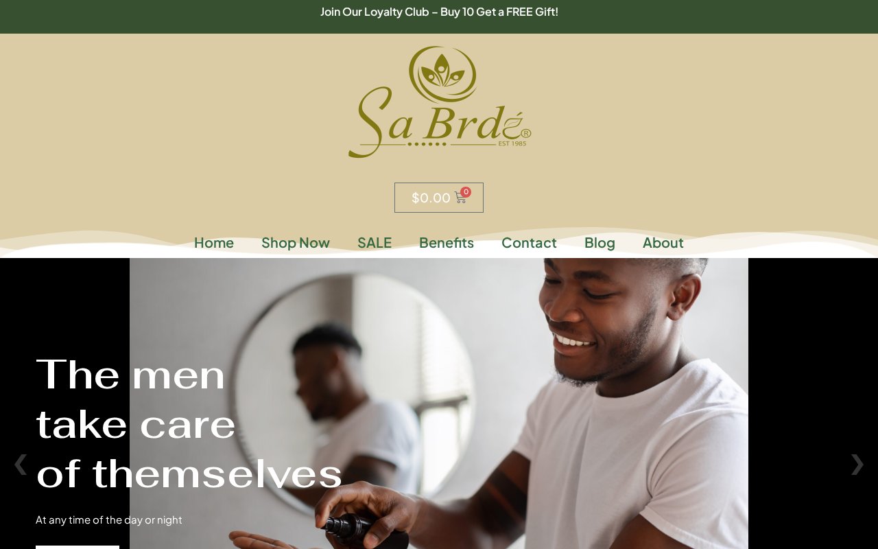 Sa Brdé Skin Care website homepage