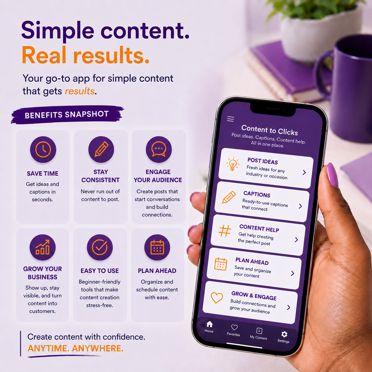 Download and feature area for Content to Clicks